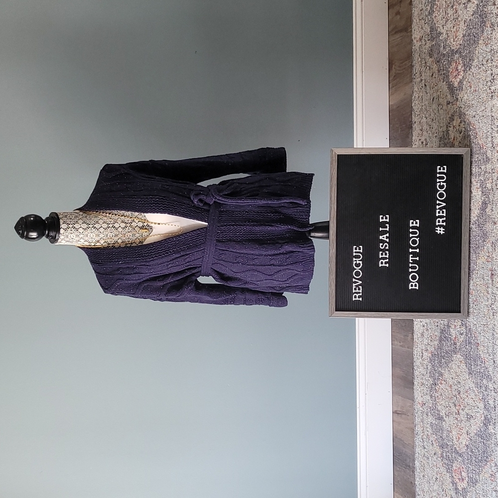 Navy Blue Belt Sweater